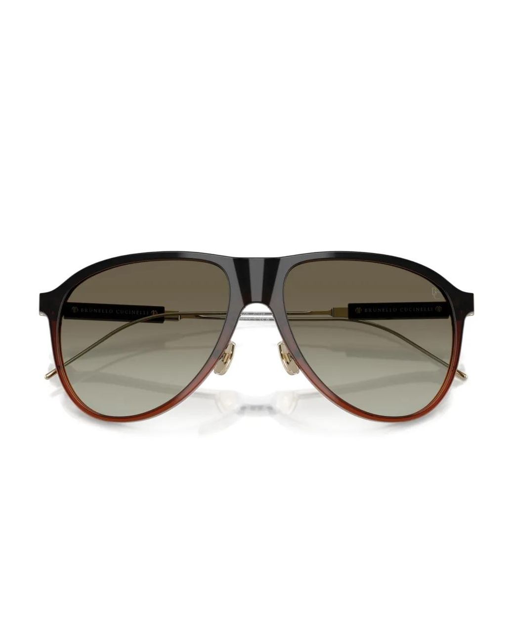 Brunello Cucinelli Brown Pilot-Frame Sunglasses for men