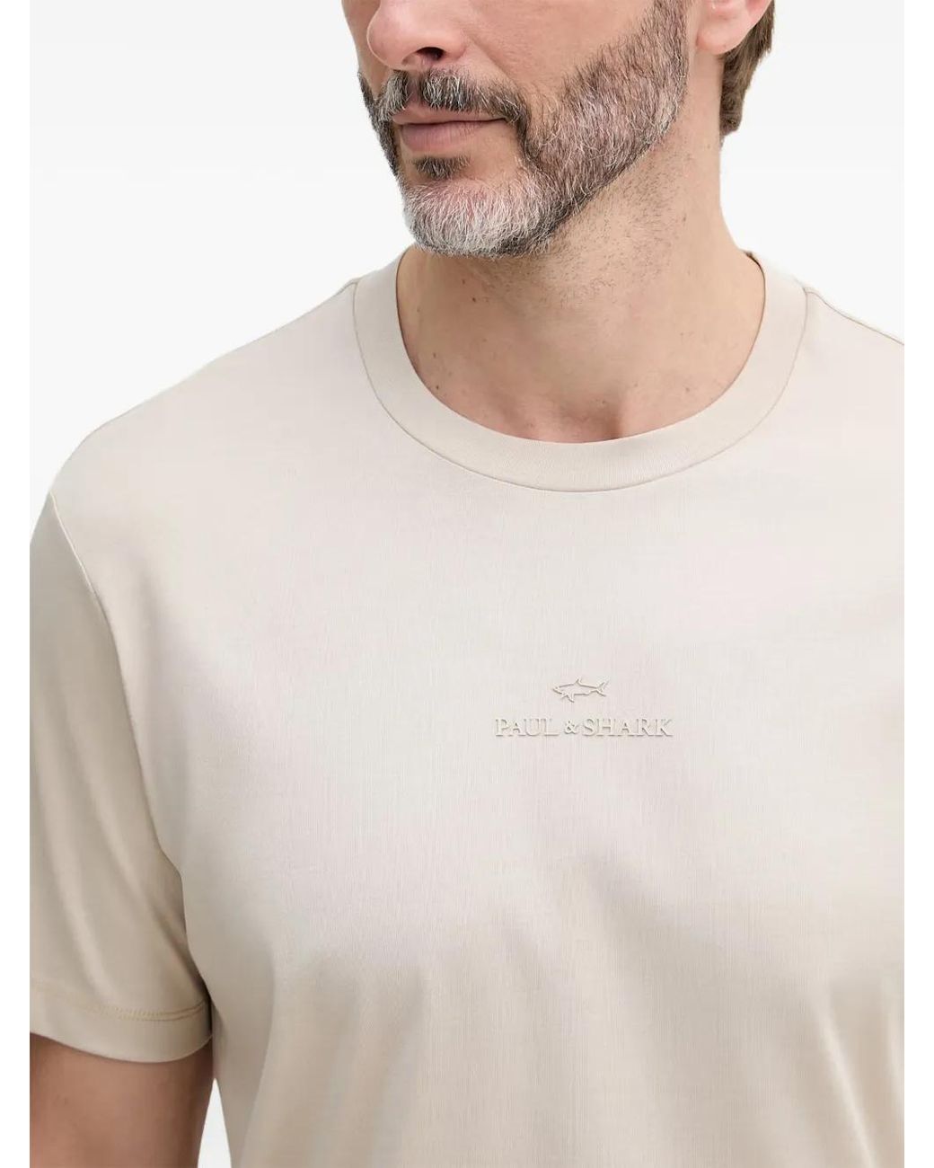 Paul & Shark White Logo-Embroidered T-Shirt for men