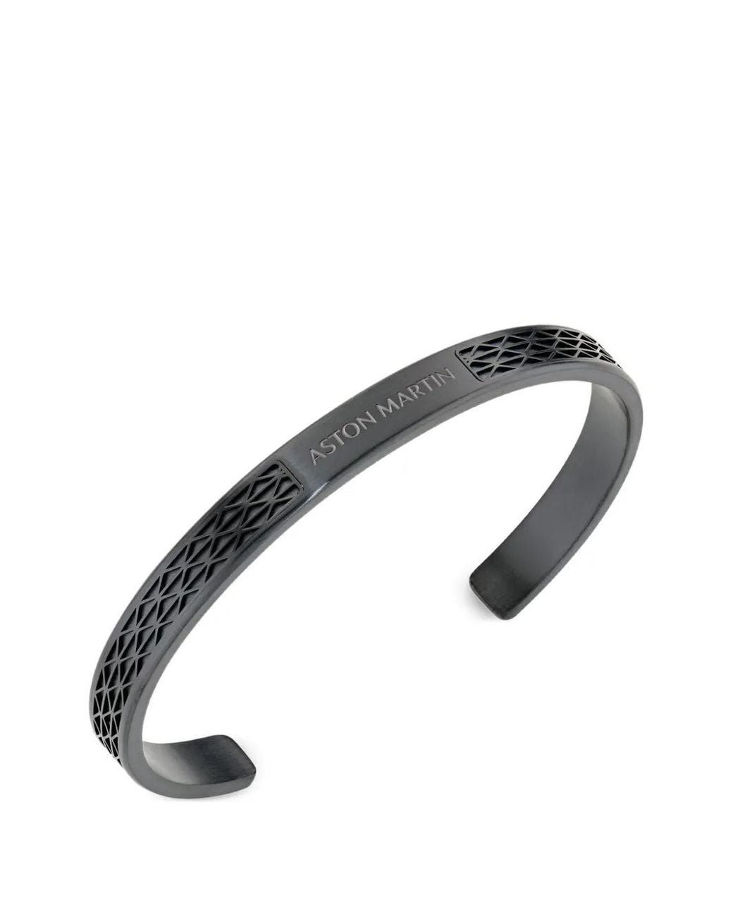 Aston Martin White Engraved Brushed-Metal Bracelet for men
