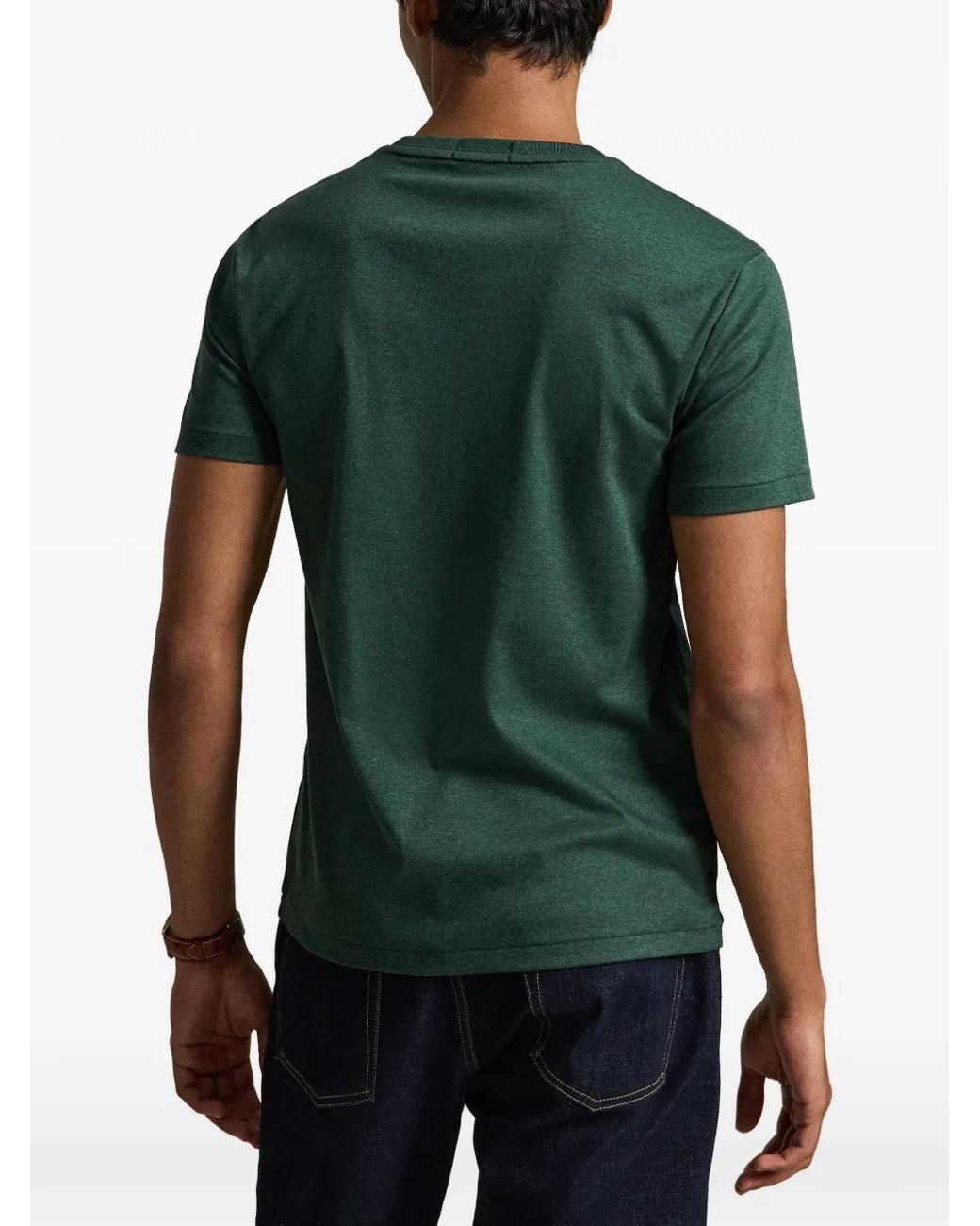 Polo Ralph Lauren Green Logo-Embroidered Cotton T-Shirt for men