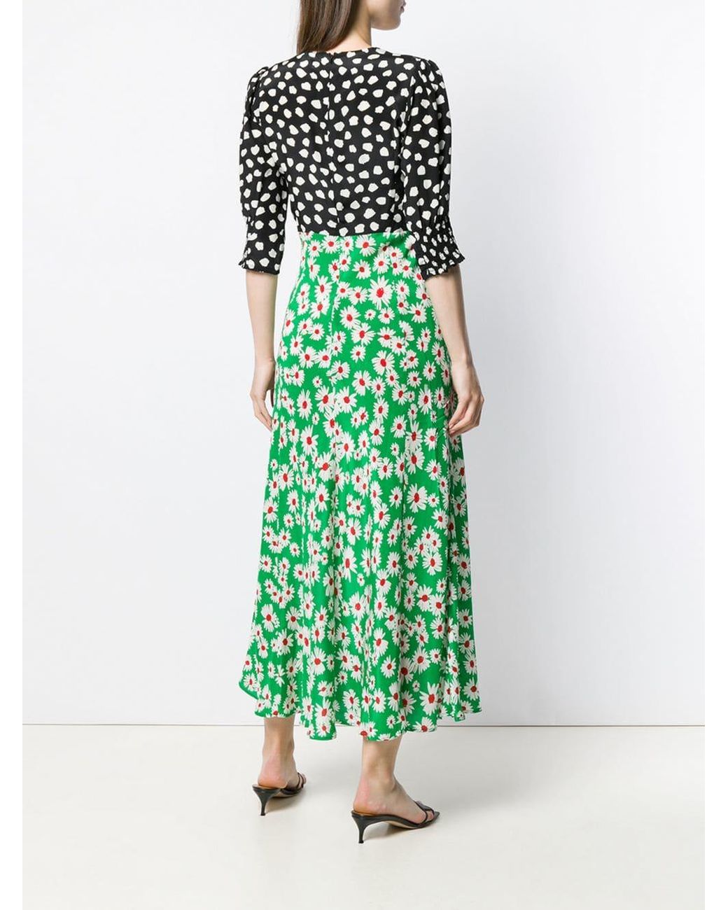 RIXO London Martha Daisy Dress in Green 