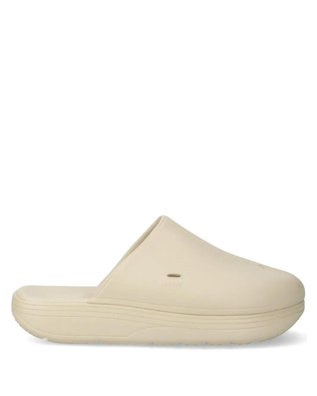 Suicoke White Flatform Slides for men