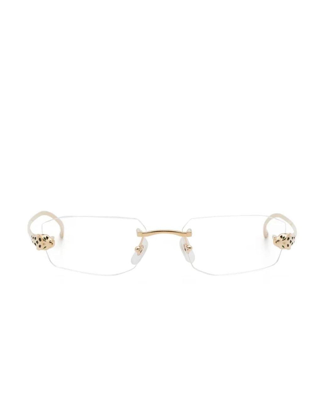 Cartier Multicolor Rectangle-Frame Rimless Glasses for men