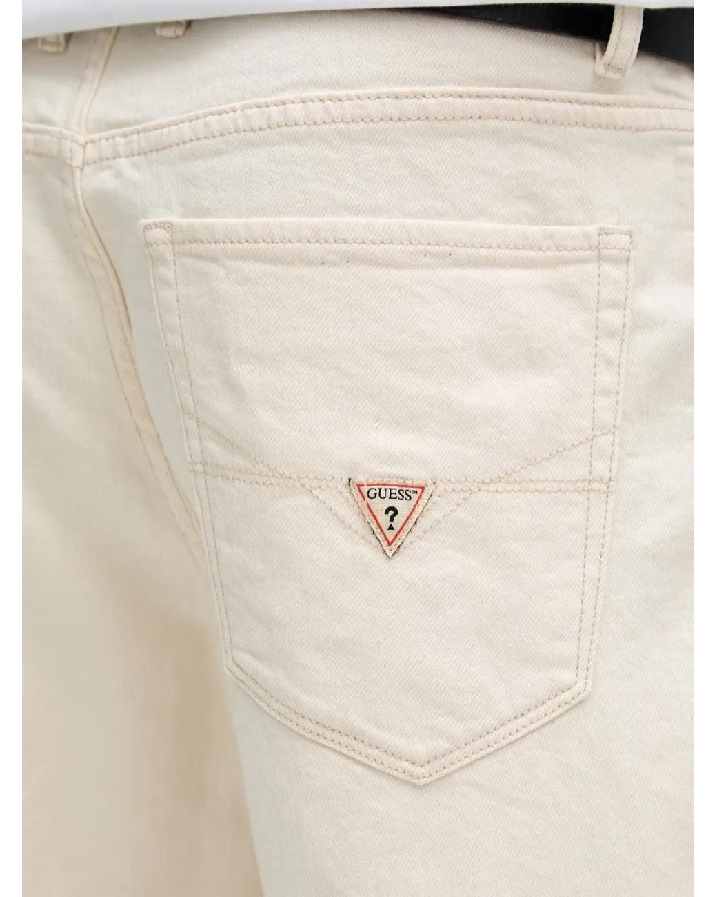 Guess Natural Logo-Patch Denim Shorts for men