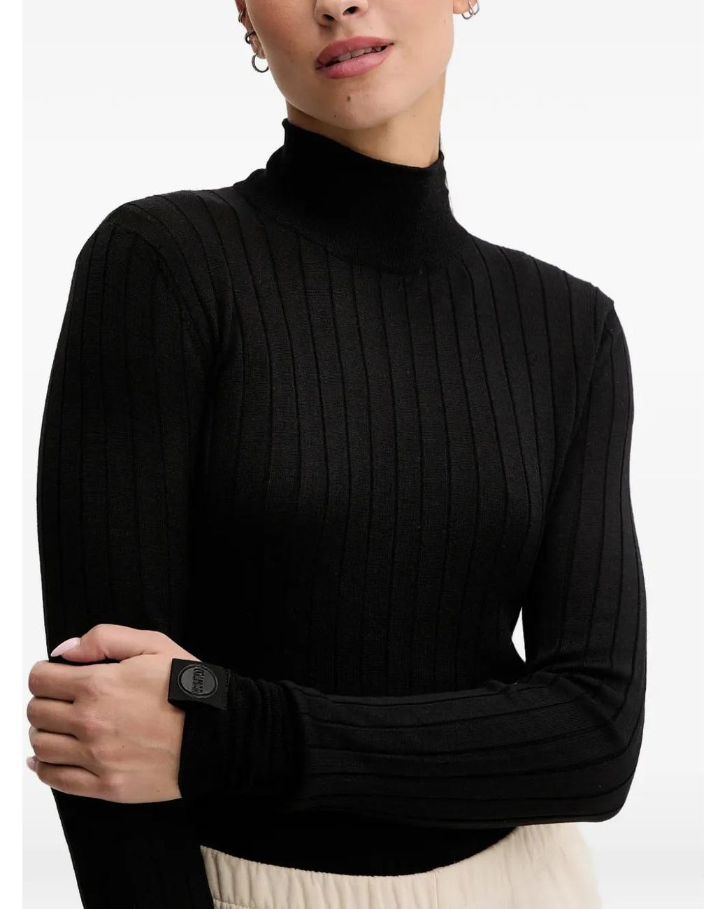 Colmar Black Turtleneck Ribbed Sweater