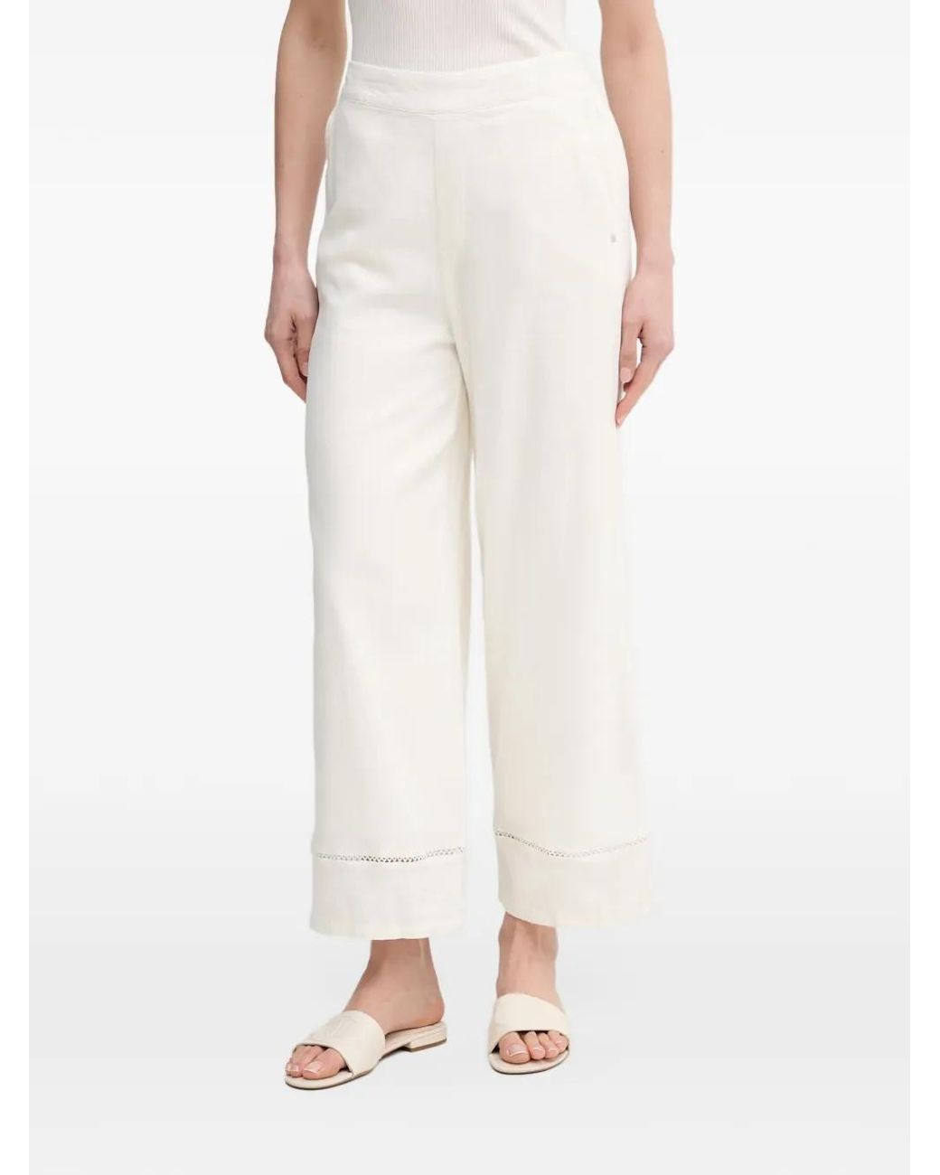 DKNY White Trim-Detail Trousers