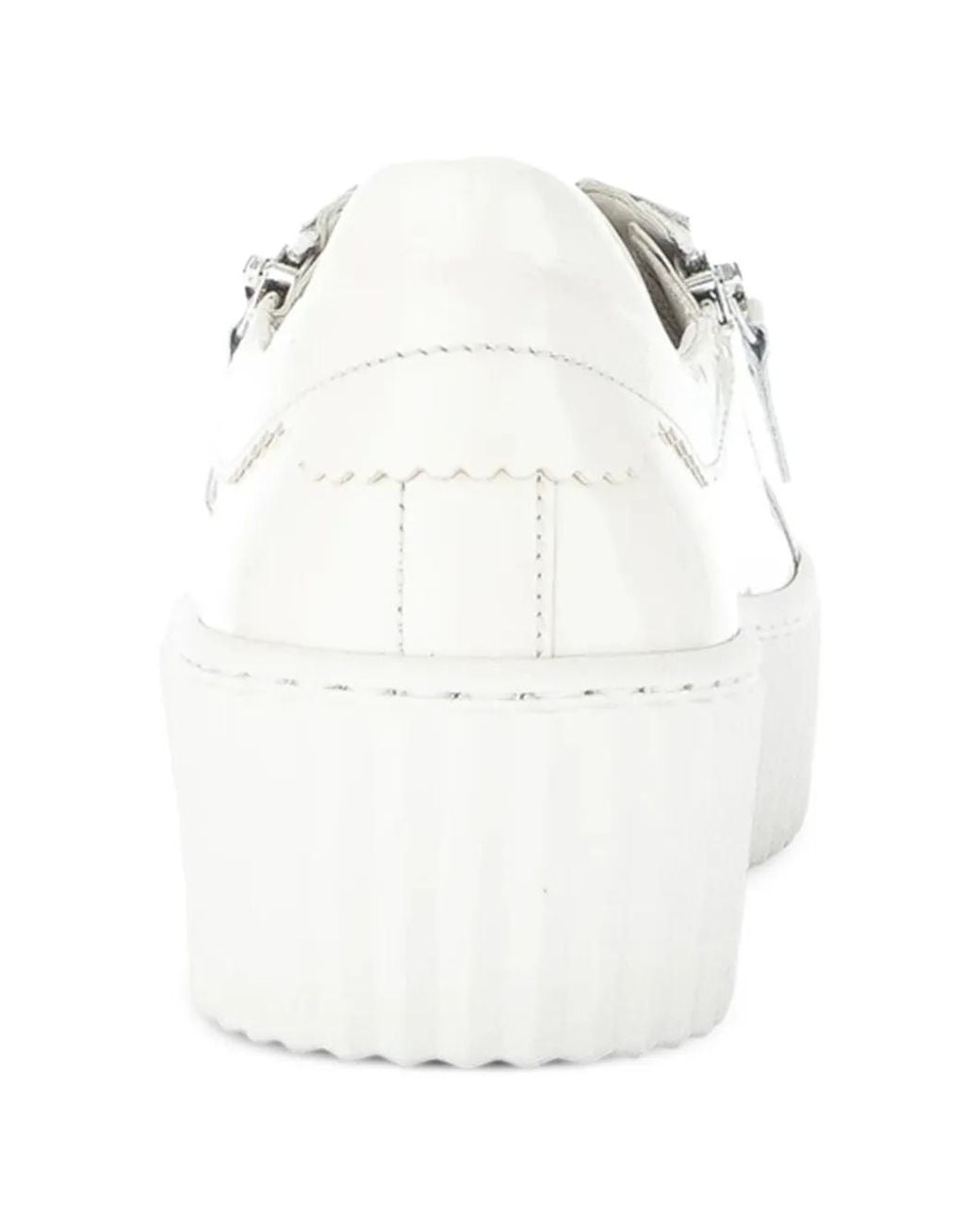 Gabor White Side-Zip Low-Top Sneakers