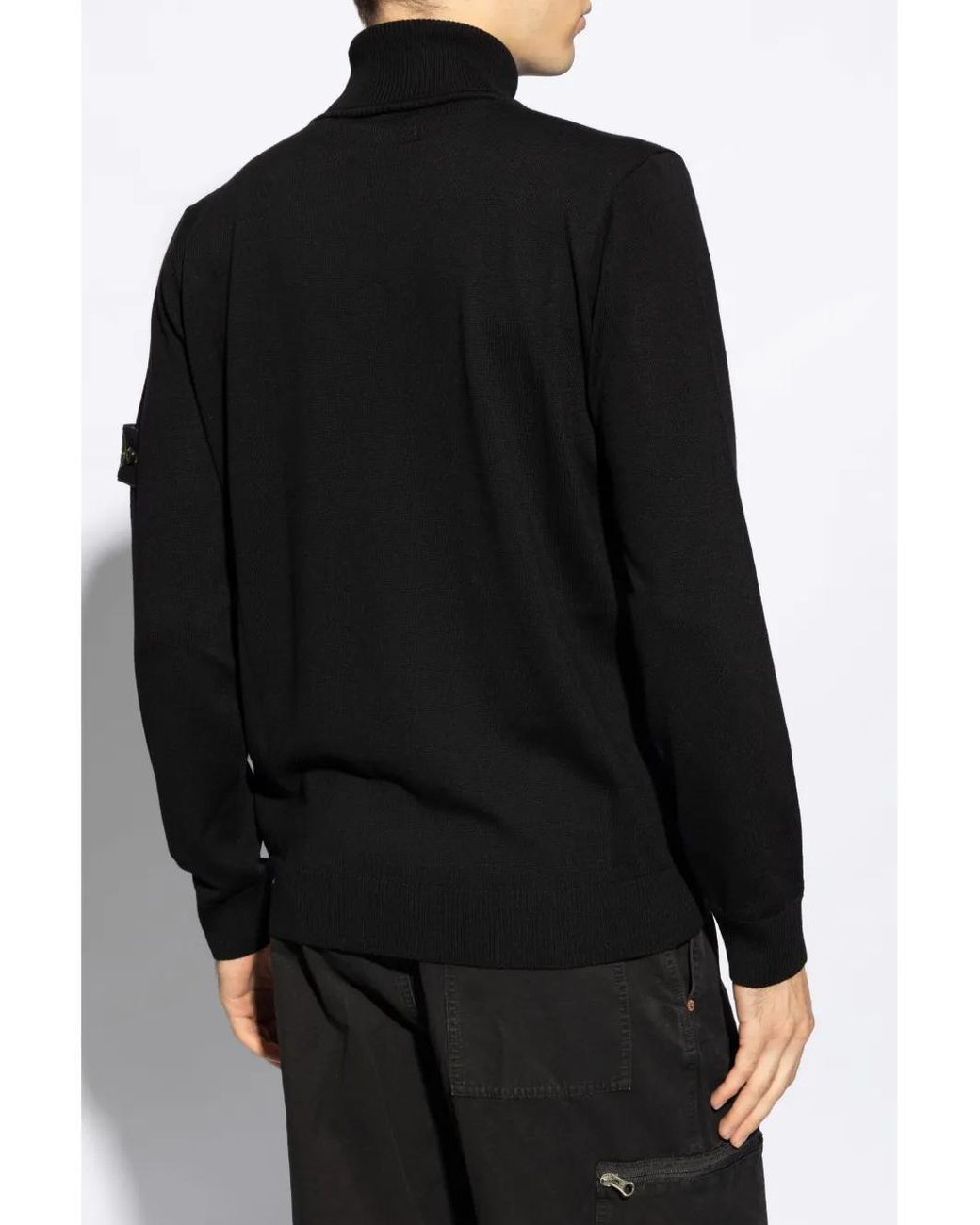 Pull En Laine À Patch Compass Stone Island pour homme en coloris Black