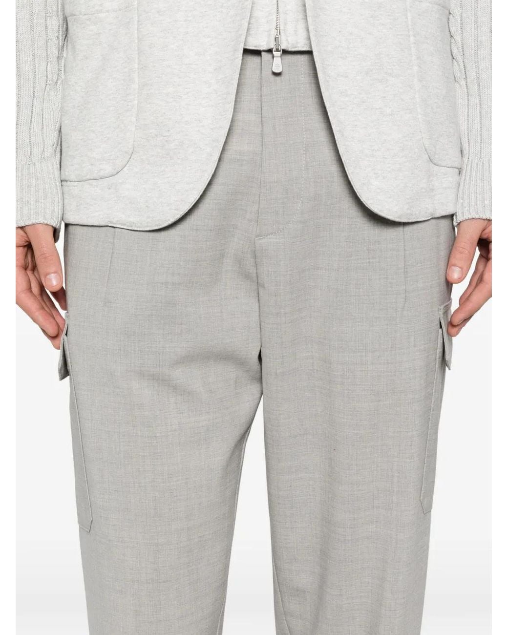 Eleventy Gray Cargo Trousers for men