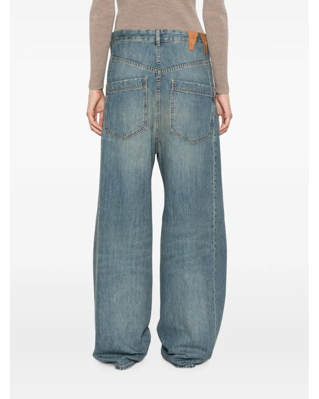 DARKPARK Blue Asymmetric-Waist Jeans