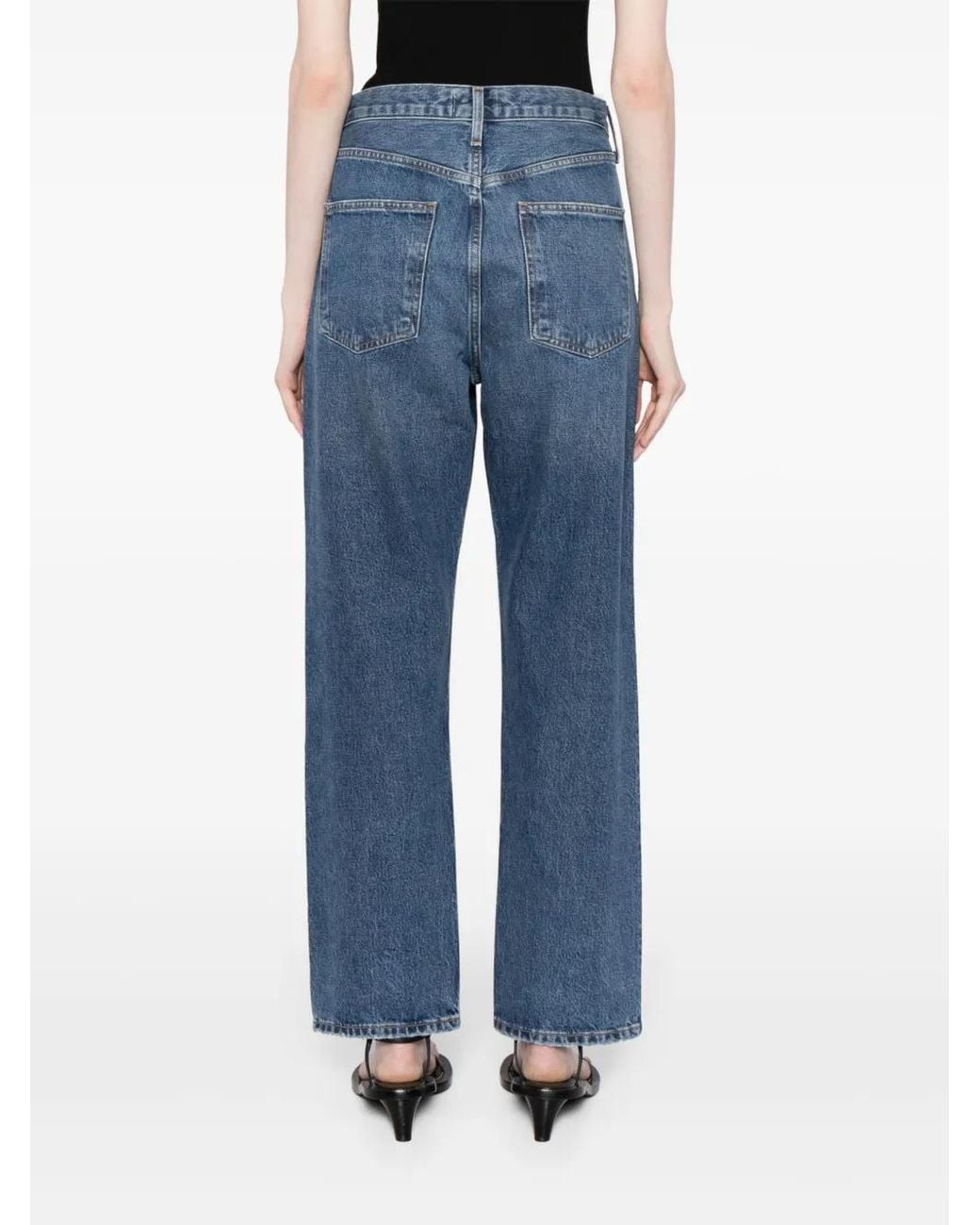 Agolde Blue 90's Wide-Leg Organic Cotton Jeans