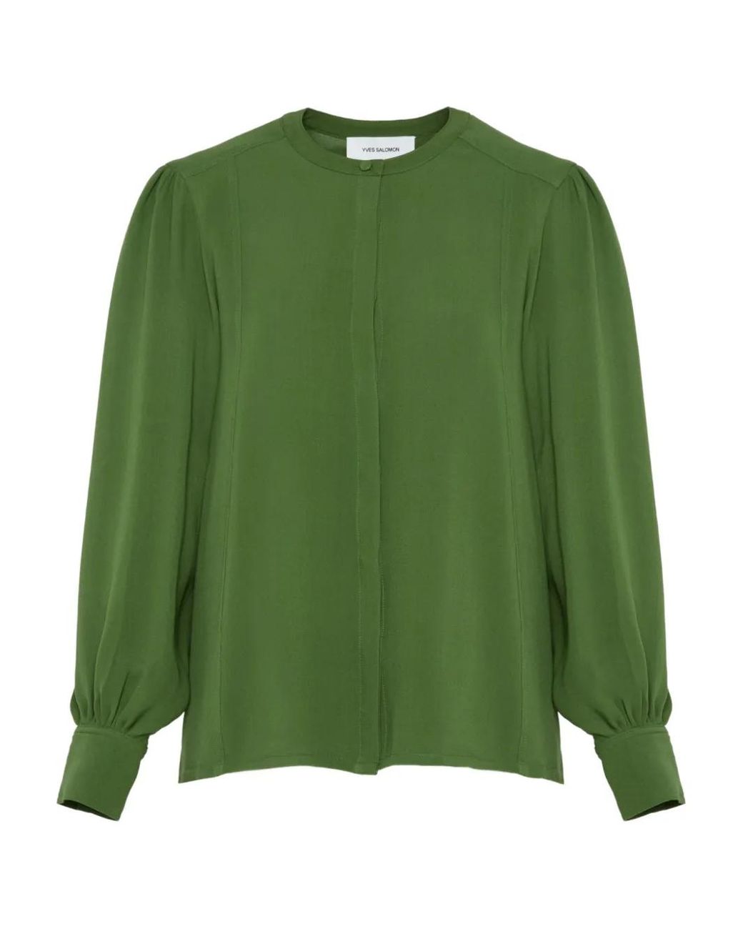Yves Salomon Green Silk Shirt