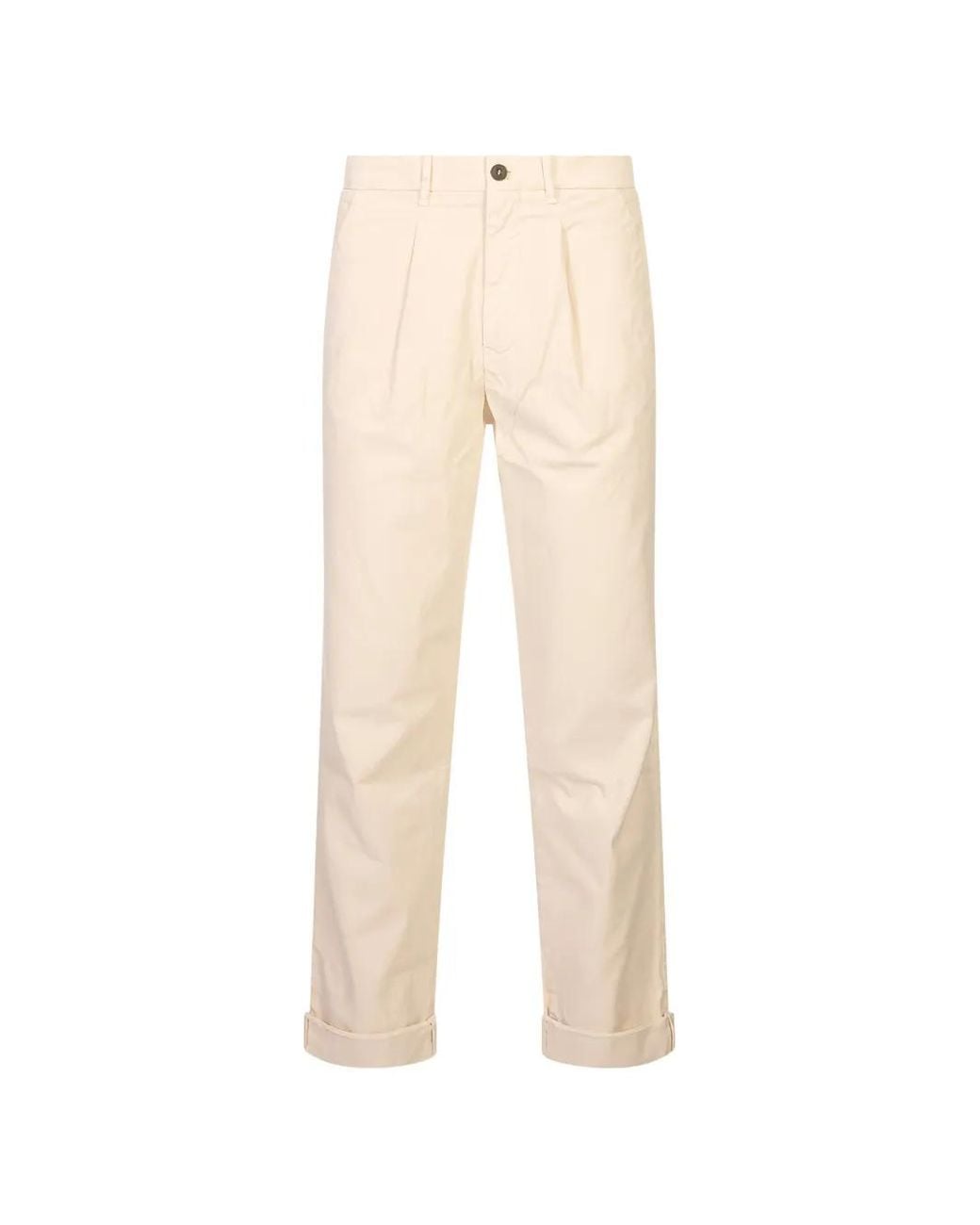 Mason's Natural Pantalon Pinces À Plis Et Revers for men