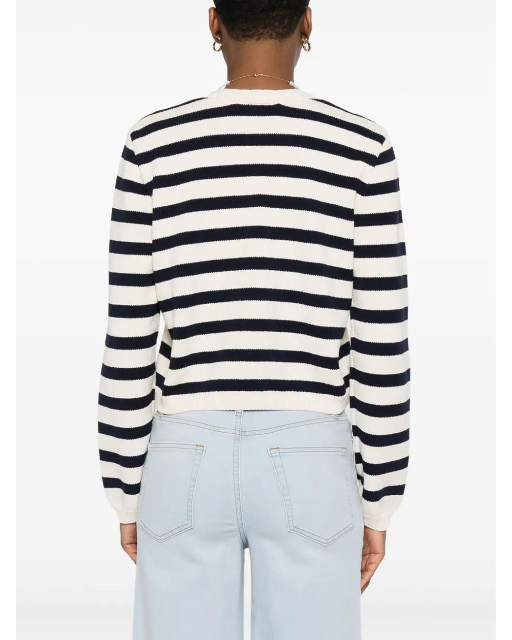 FRAME White Striped Cardigan