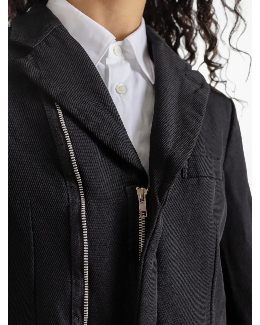 Comme des Garçons Black Zip-Detail Tailored Jacket