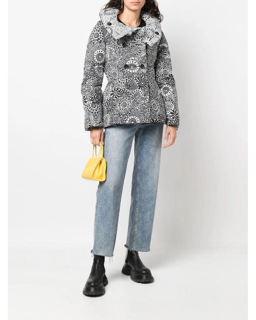 10 Corso Como Gray Paisley-Print Puffer Jacket