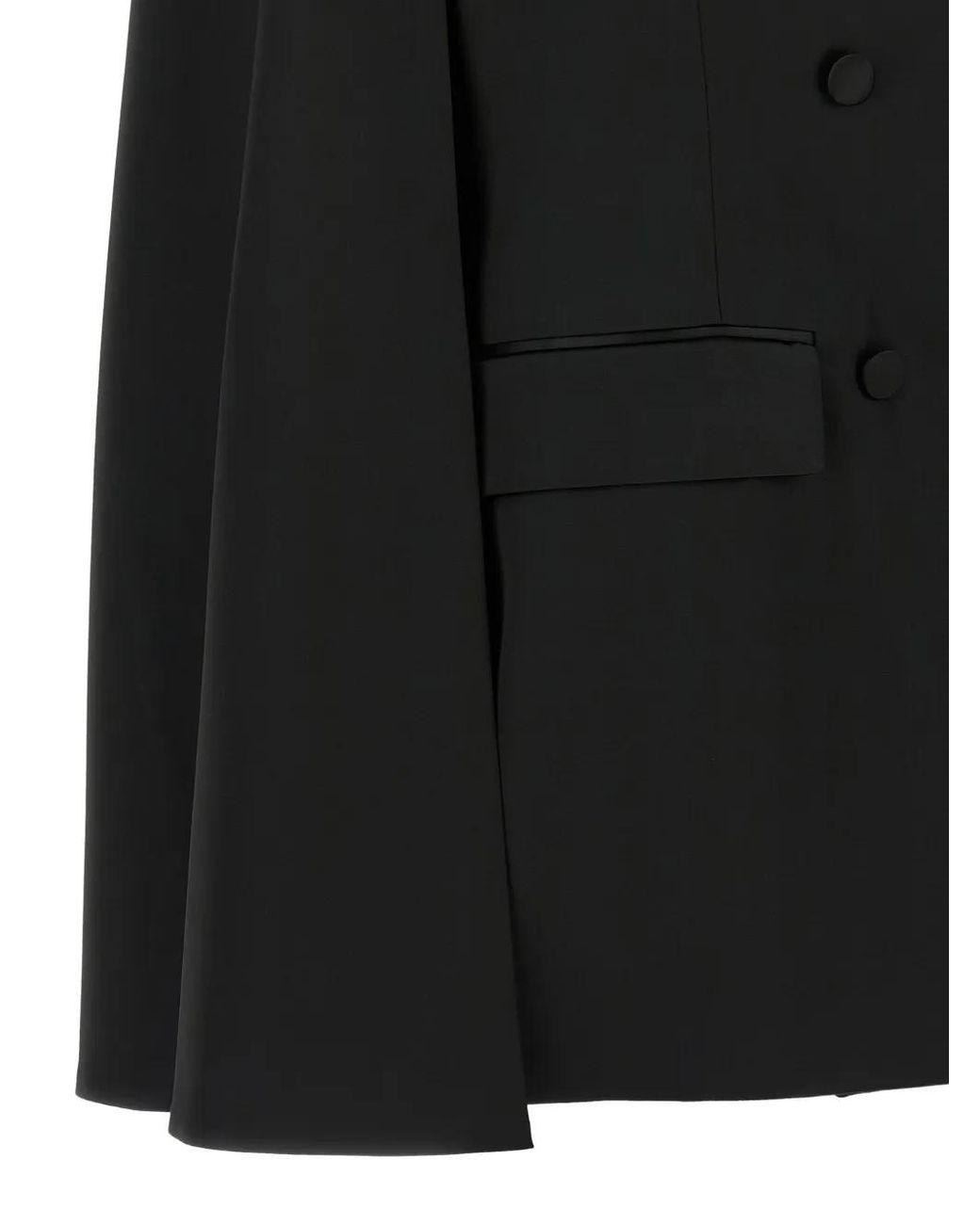 Federica Bonifaci Black Blazer Cape Tuxedo À Boutonnière Croisée