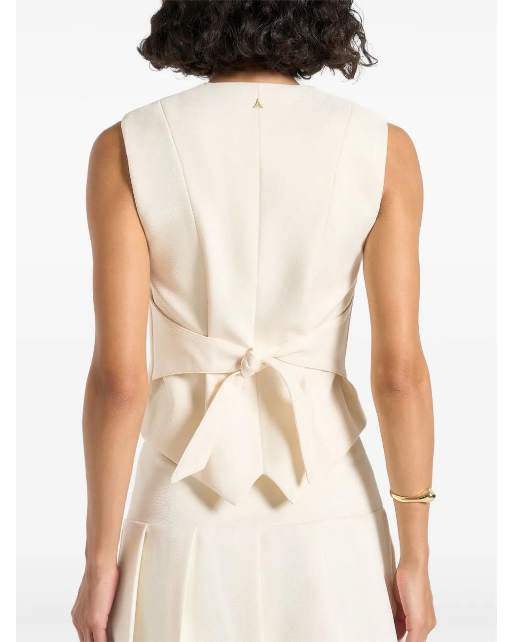 Manière De Voir White Christine Tailored Cinch Waistcoat