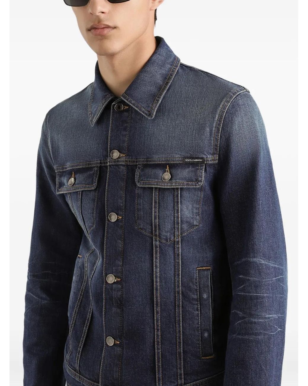 Dolce & Gabbana Jack Met Knoopsluiting in het Blue voor heren