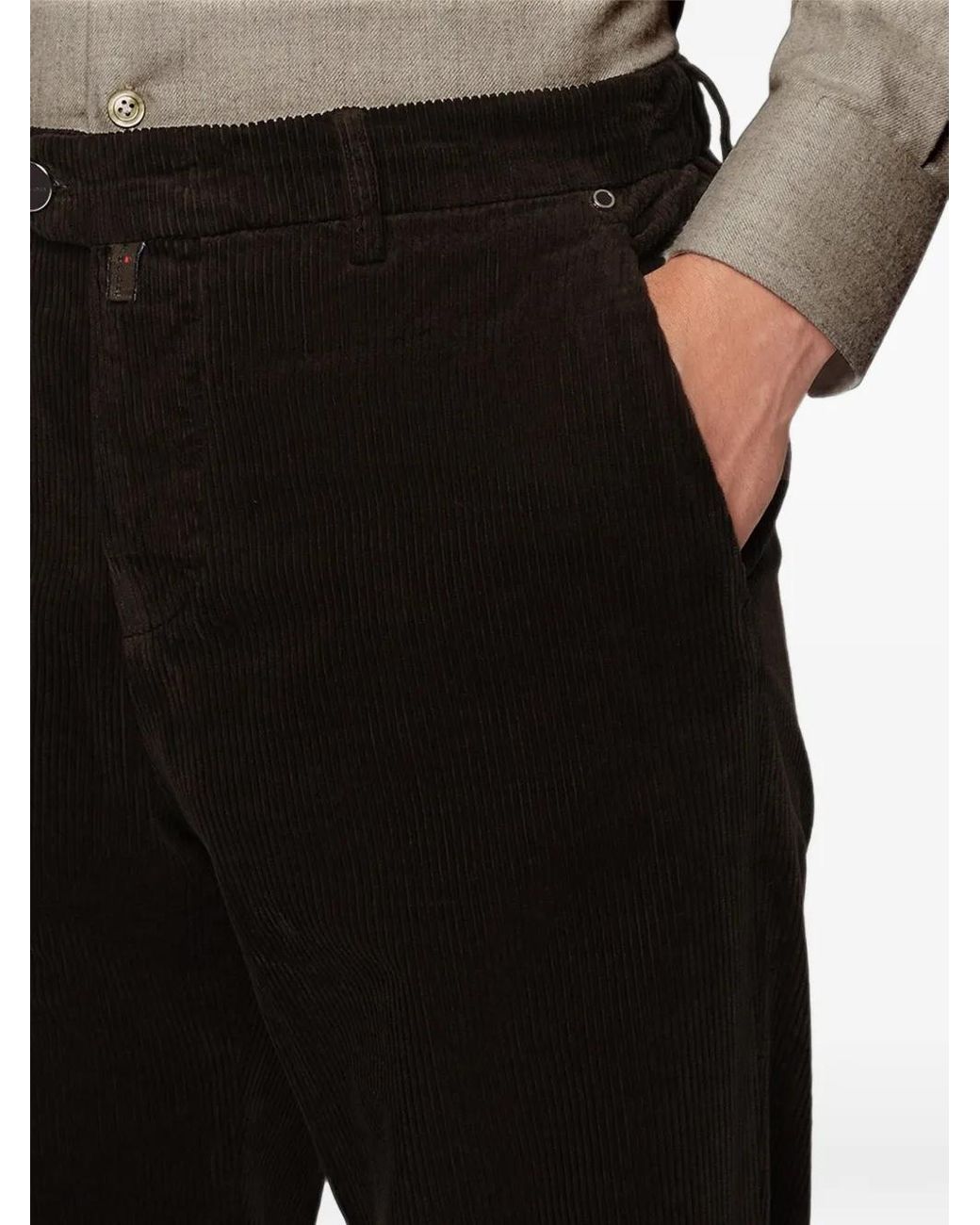 Kiton Black Cotton-Cashmere Tailored Trousers for men