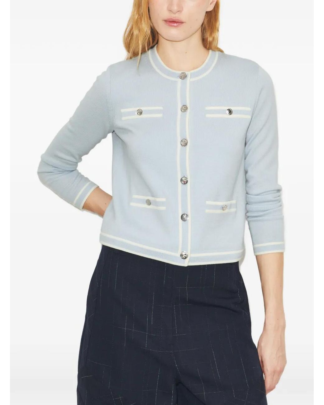 Tory Burch Blue Kendra Cardigan