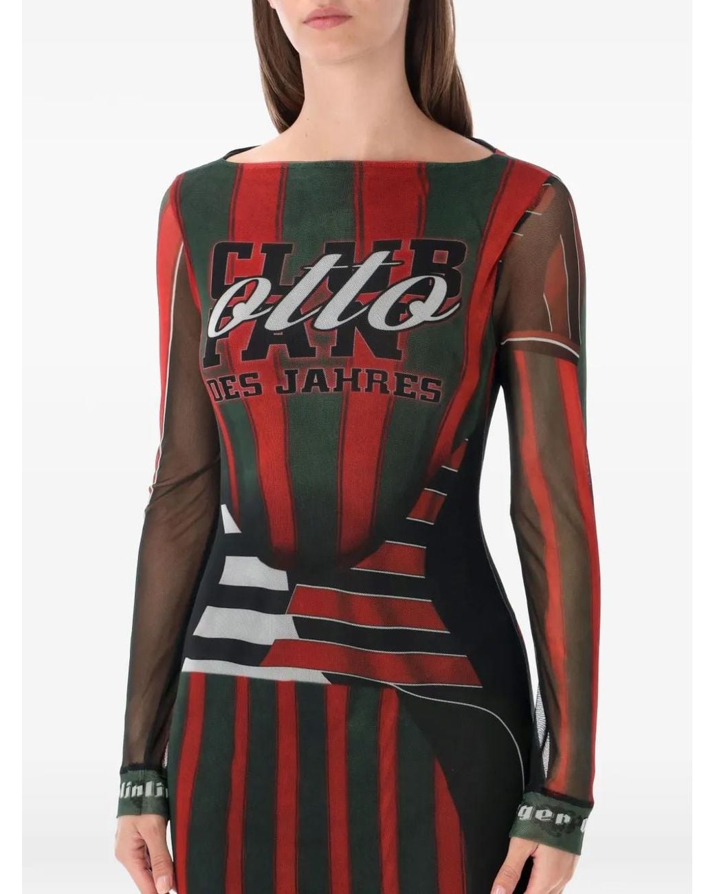 OTTOLINGER Red Sporty Polo Graphic-Print Maxi Dress