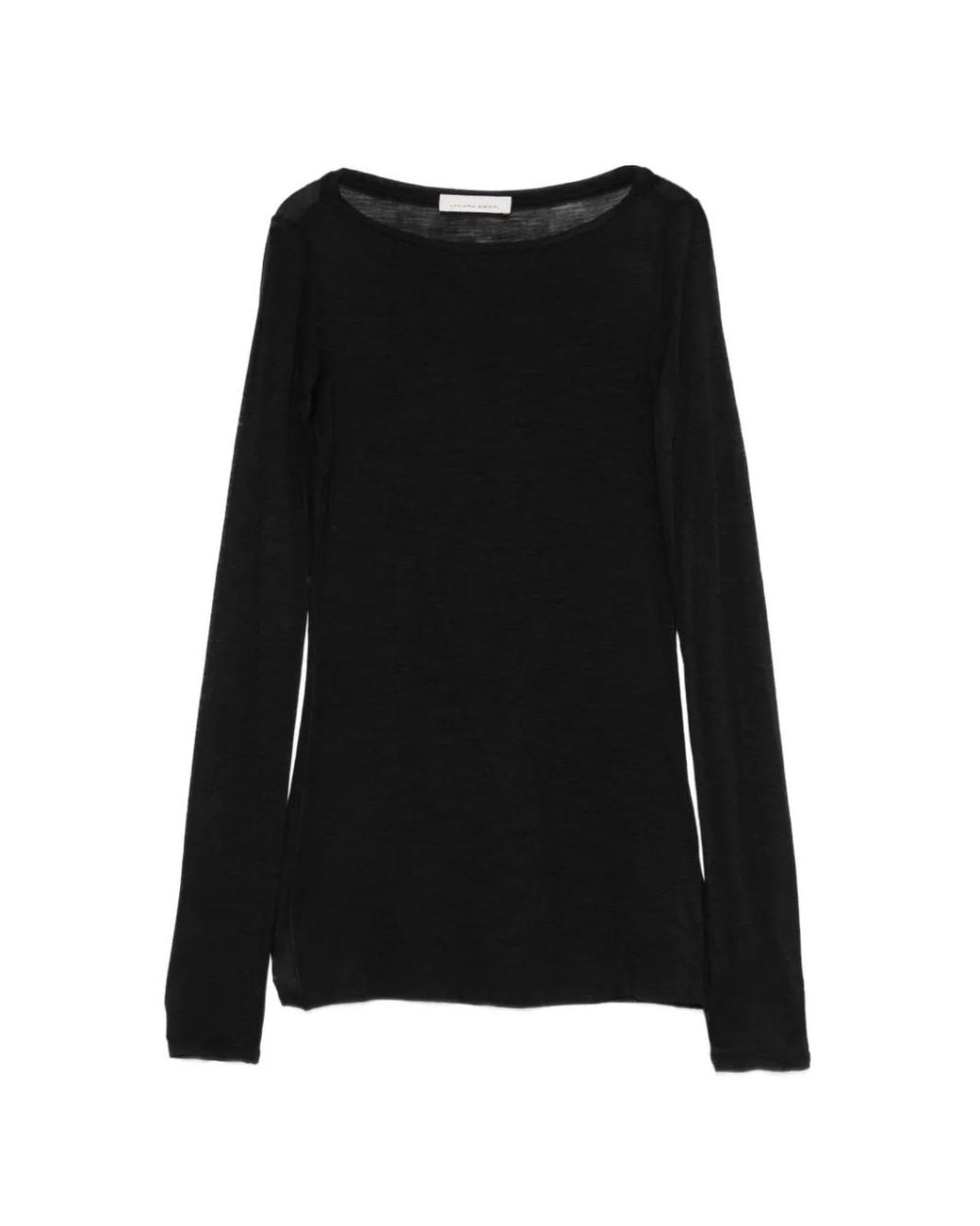 Liviana Conti Black Long-Sleeve Boat-Neck T-Shirt
