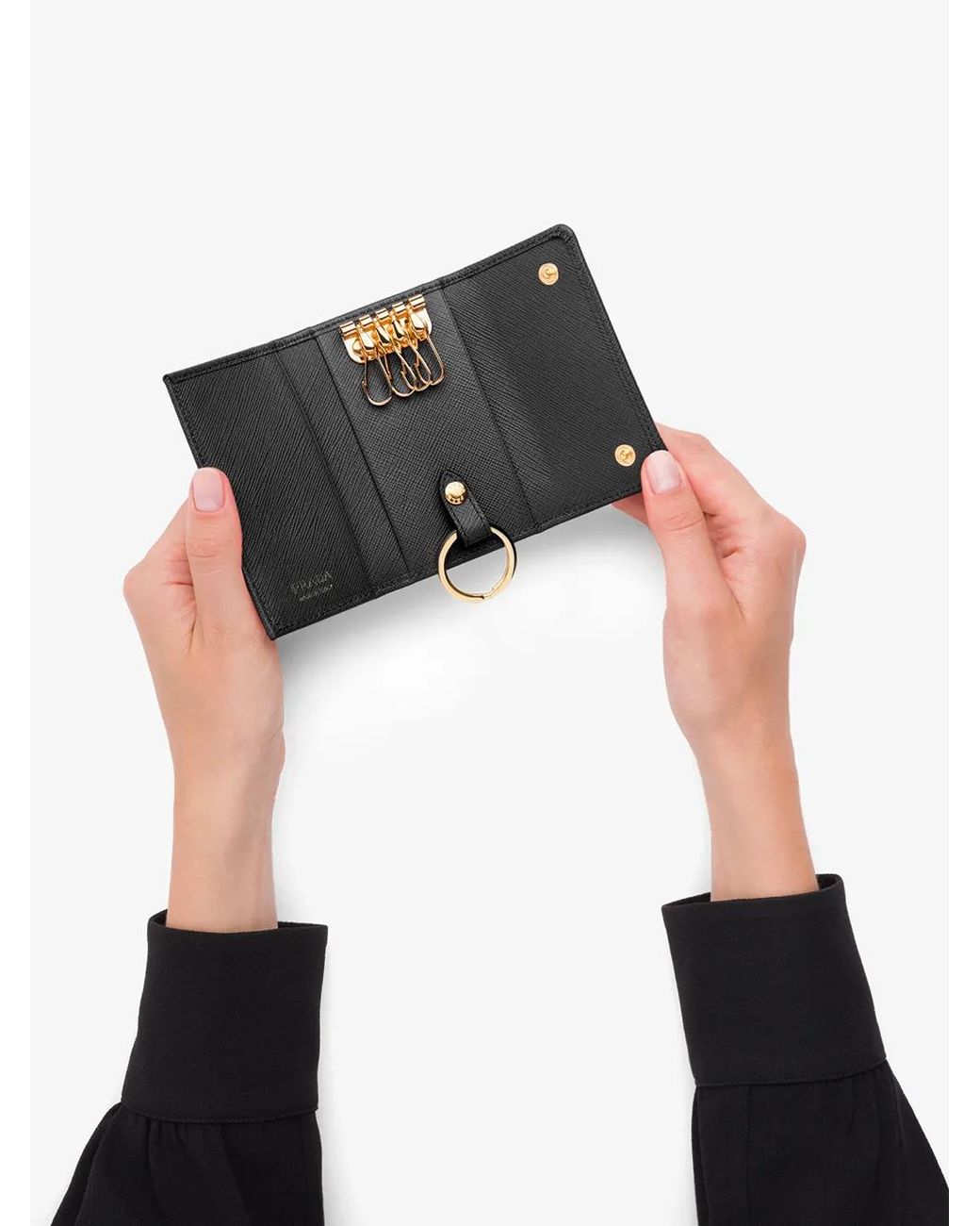 Prada Black Snap Key Case