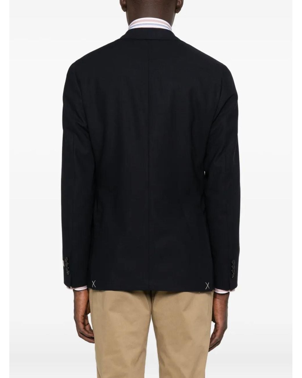 Canali Blue Two-Button Wool Blazer for men