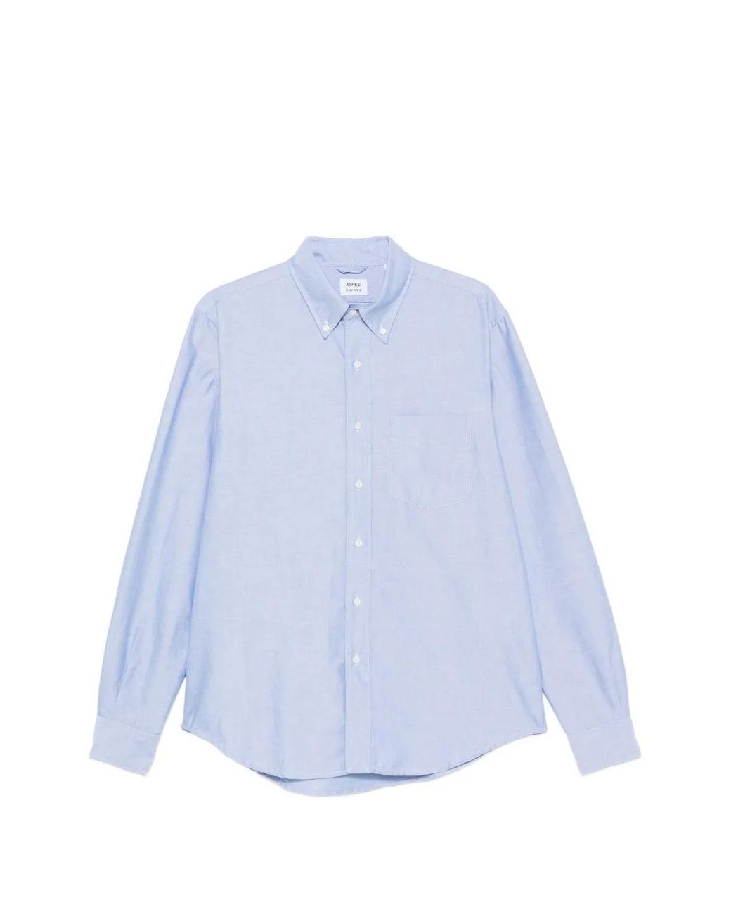 Aspesi Blue Button-Down Chest-Pocket Shirt for men