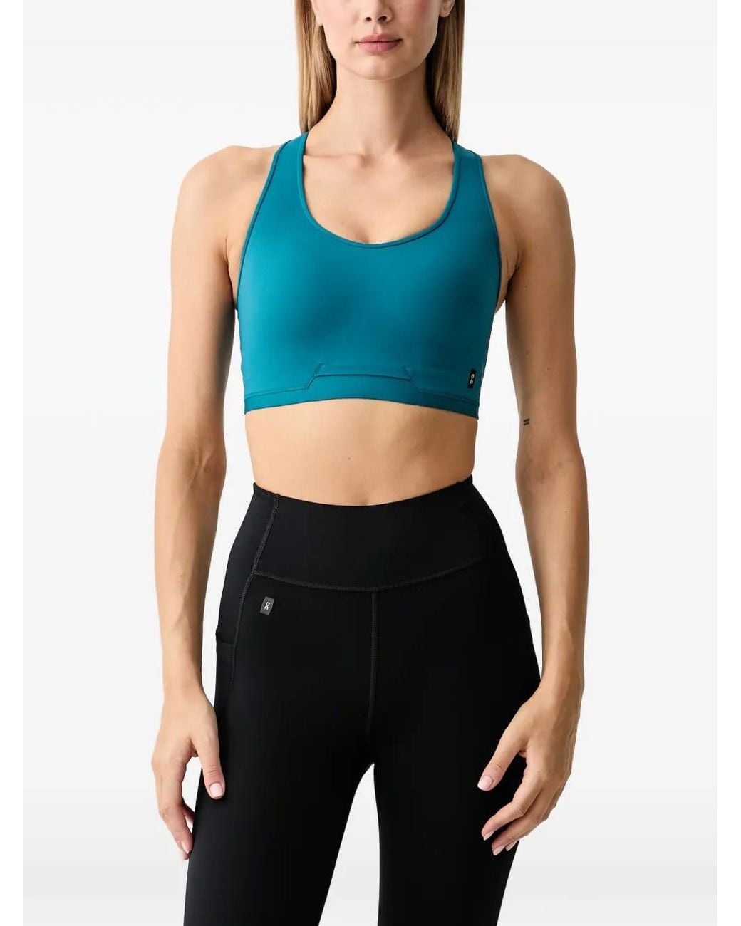 On Shoes Blue Racerback Sports Bra