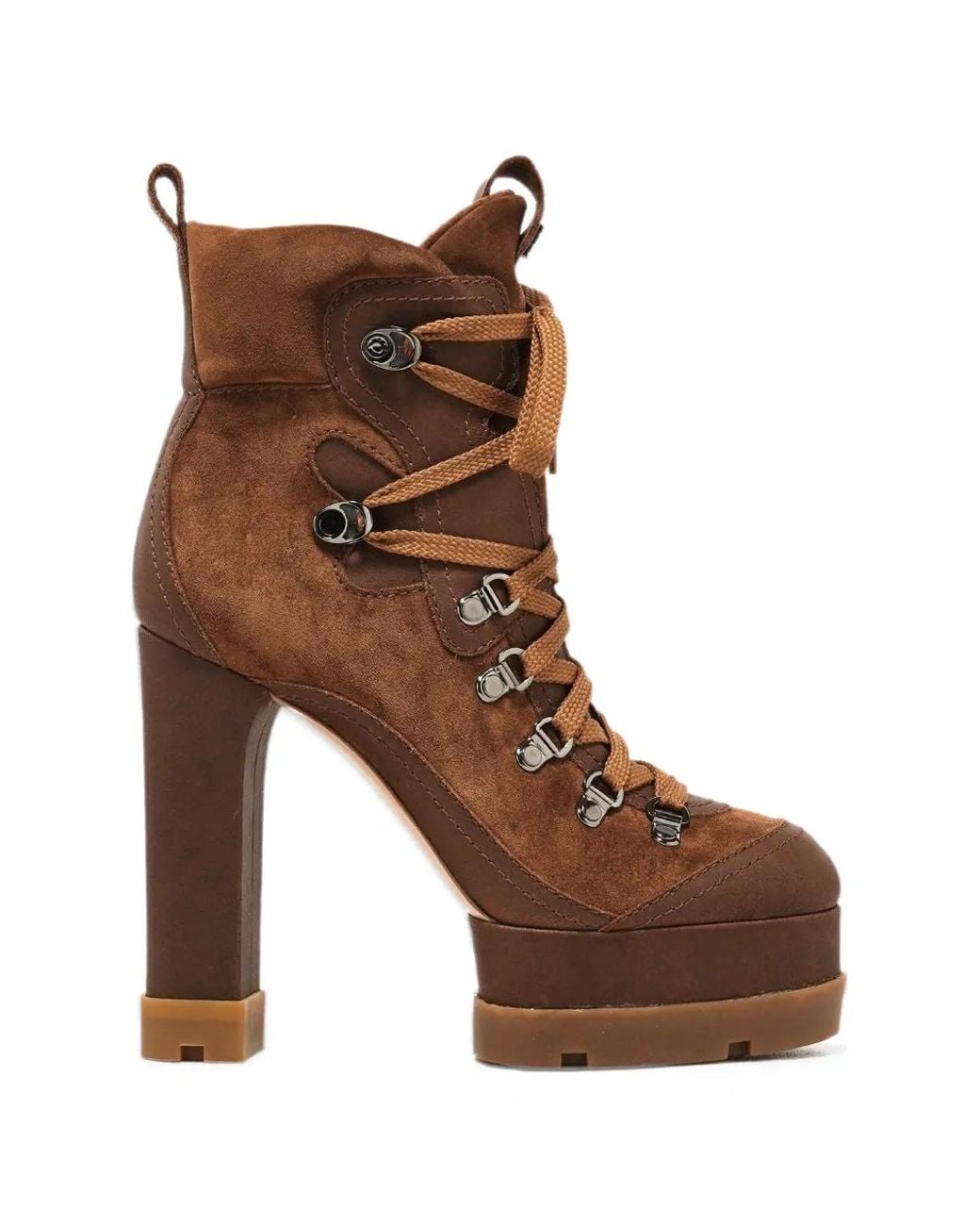 Casadei Brown Nancy Platform Ankle Boots
