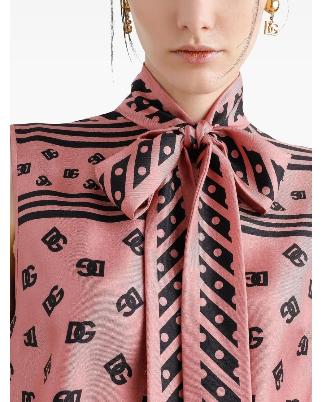 Dolce & Gabbana Red Dna Logo-Print Blouse