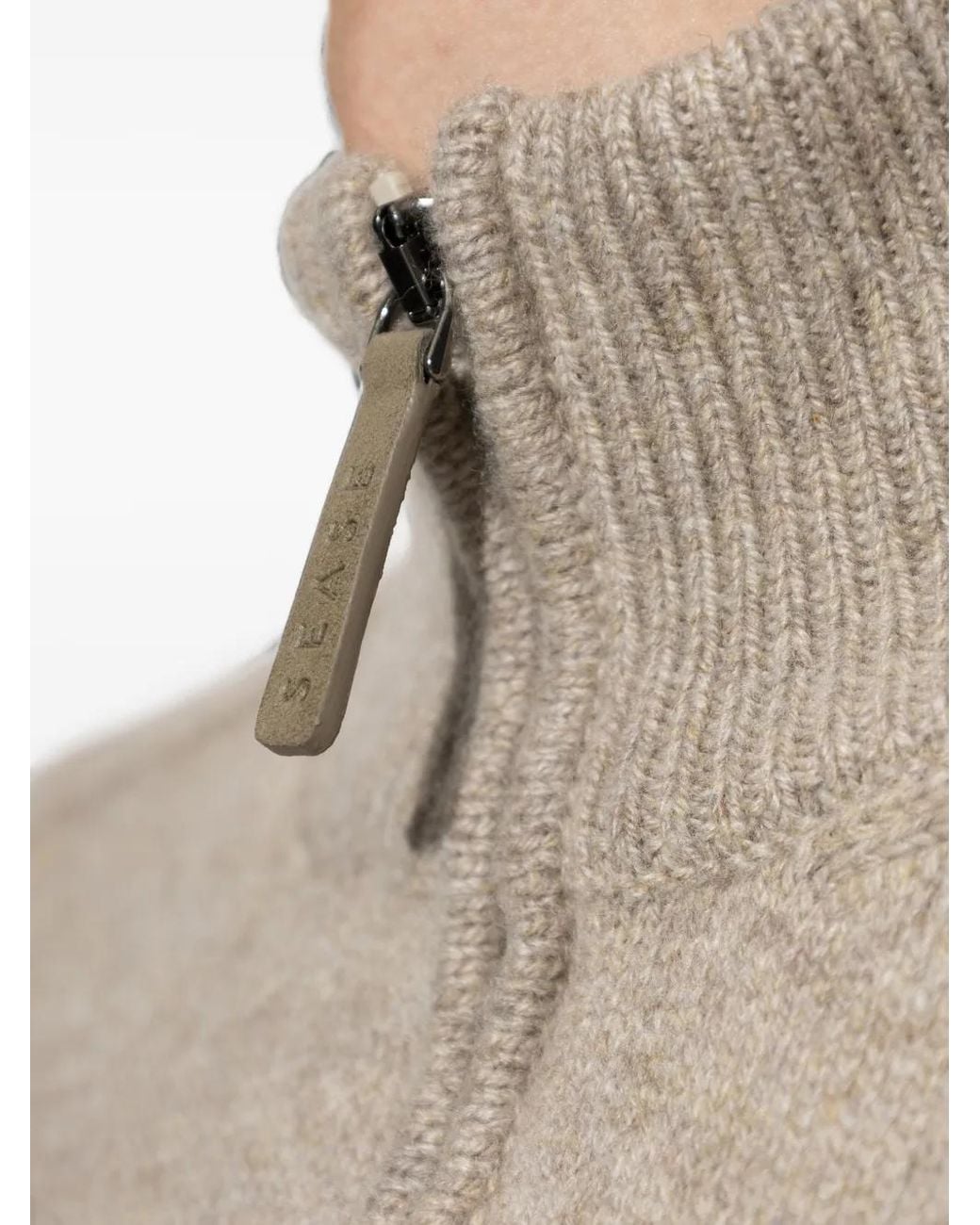 Sease Natural Mouliné 2.0 Quarter-Zip Cashmere Sweater for men