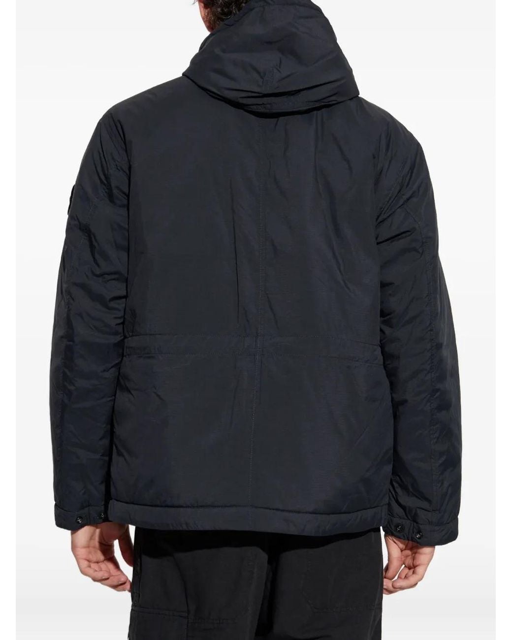 Chaqueta Con Capucha Y Bolsillo De Parche Stone Island de hombre de color Blue