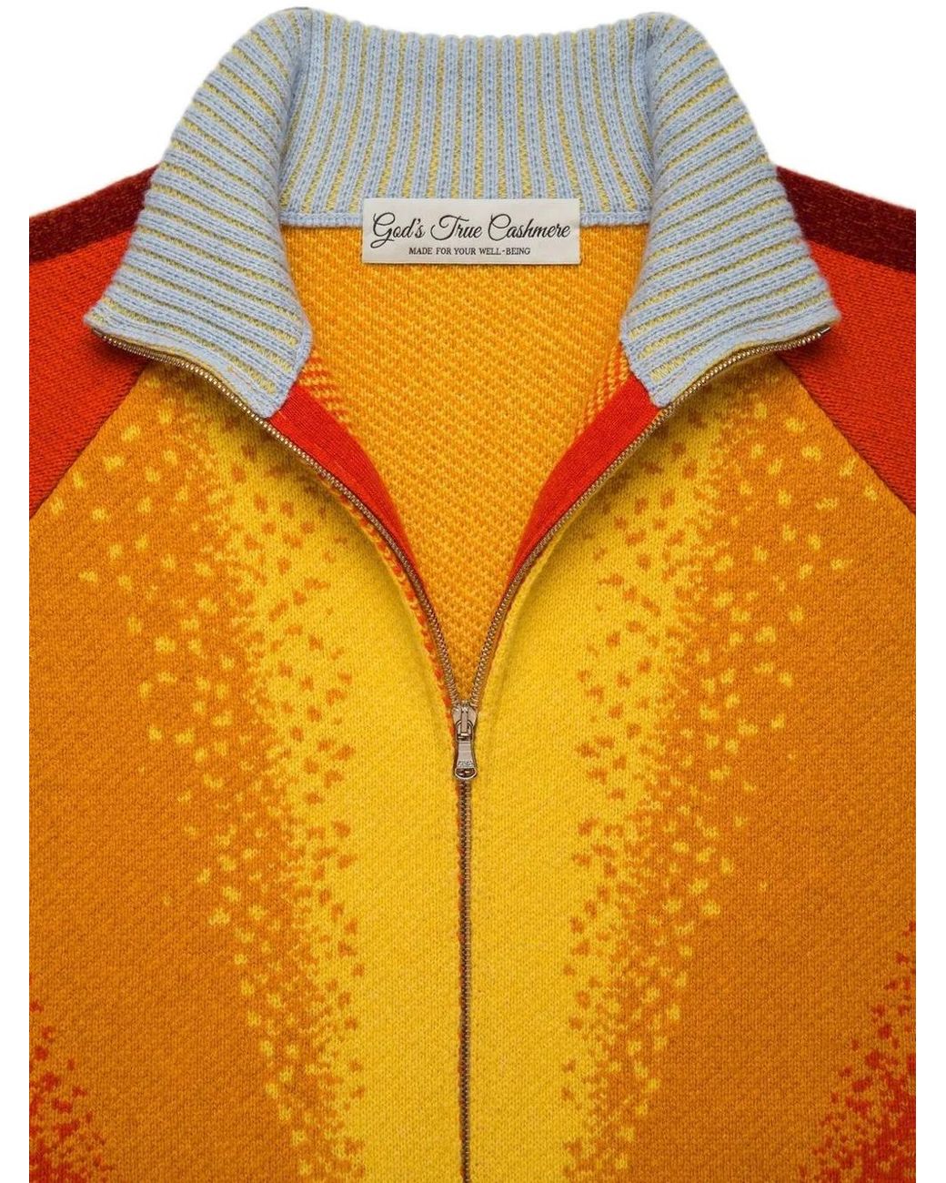 God's True Cashmere Orange Radiant Sun Cashmere Cardigan
