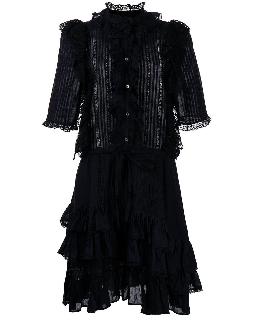 Zadig & Voltaire Ruffled Tiered Dress in Black | Lyst Canada
