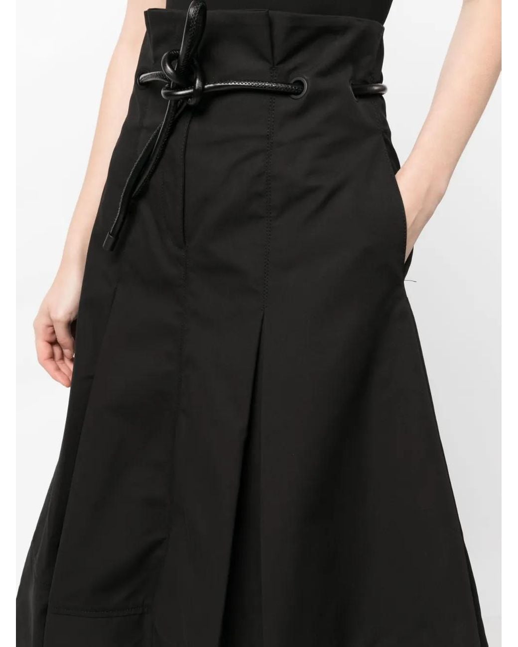 3.1 Phillip Lim Black Origami High-Waisted Midi Skirt