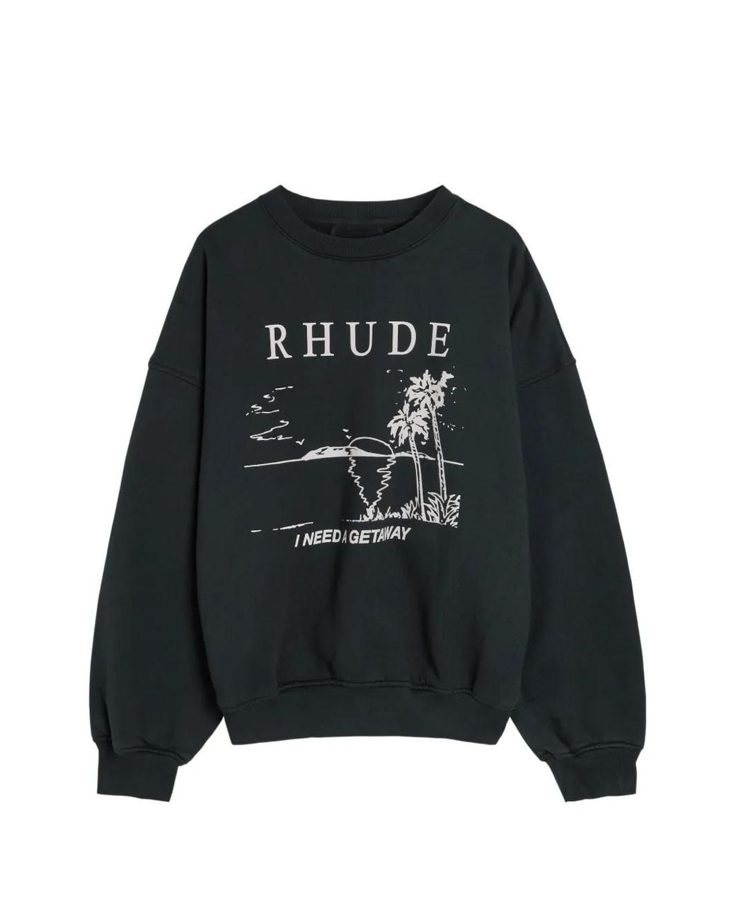 Rhude Black I Need A Getaway Graphic-Print Sweater for men