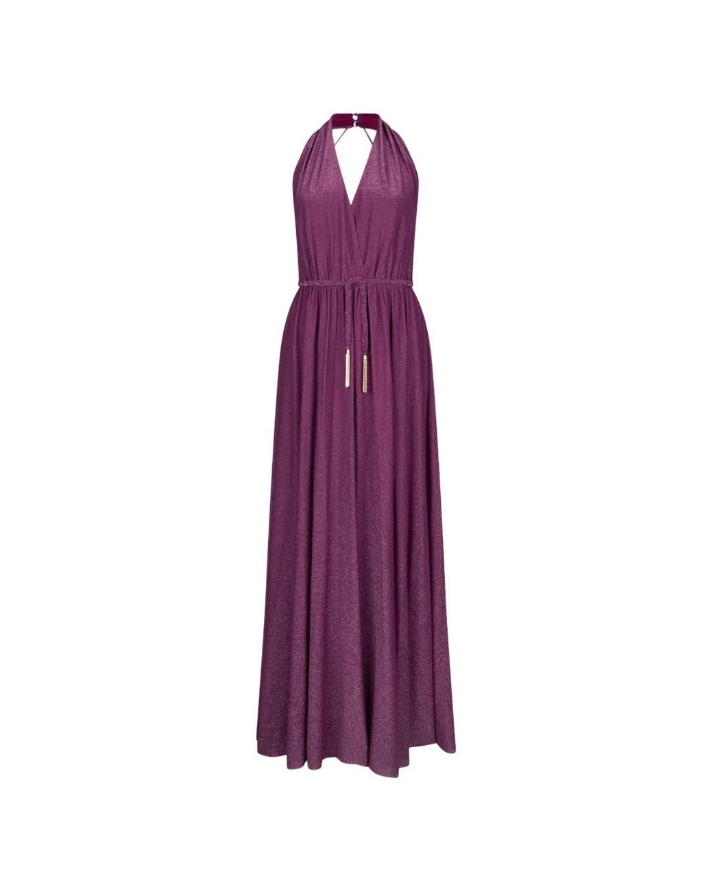Liu Jo Purple Long Lurex Dress