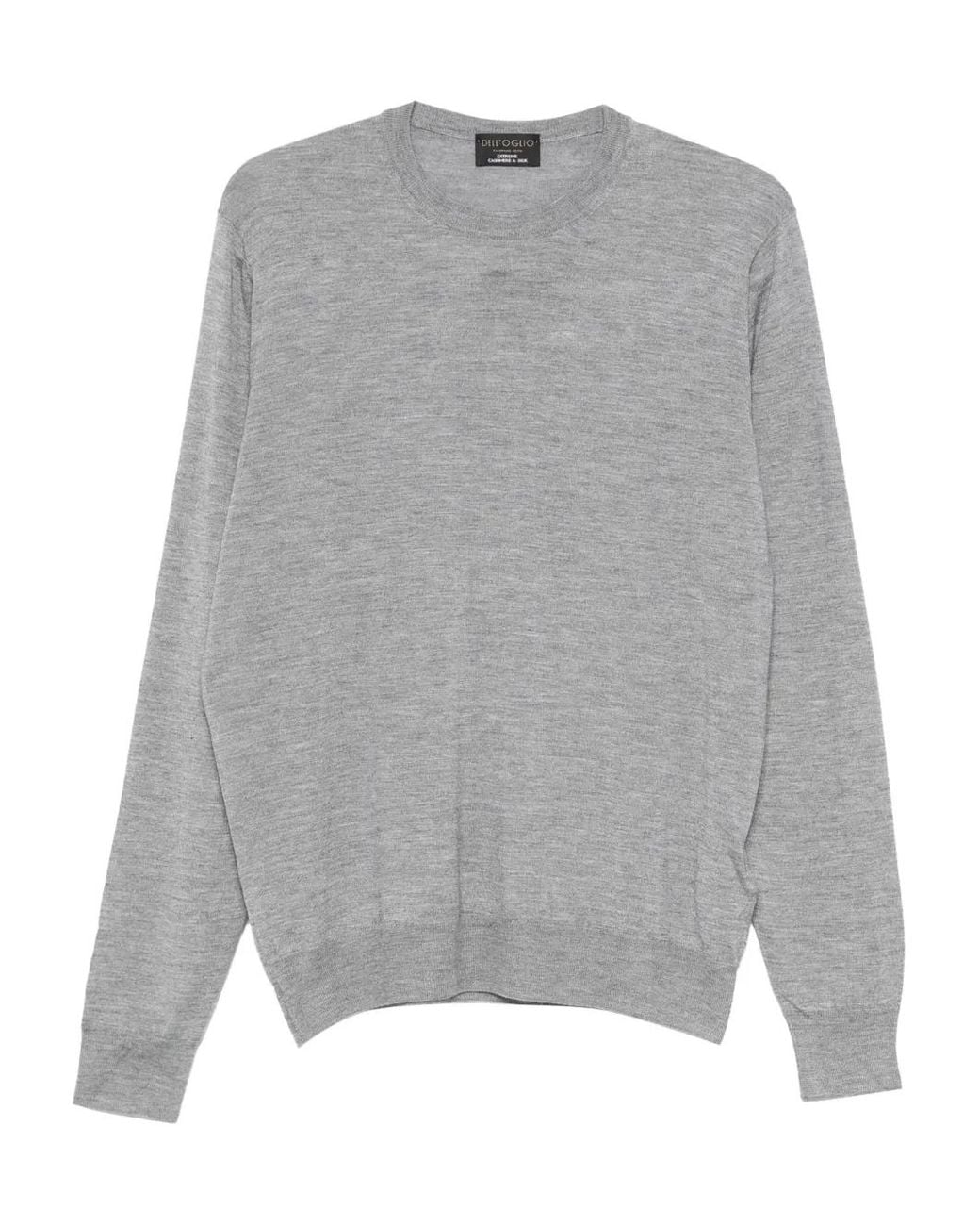 Dell'Oglio Gray Crew Neck Sweater for men
