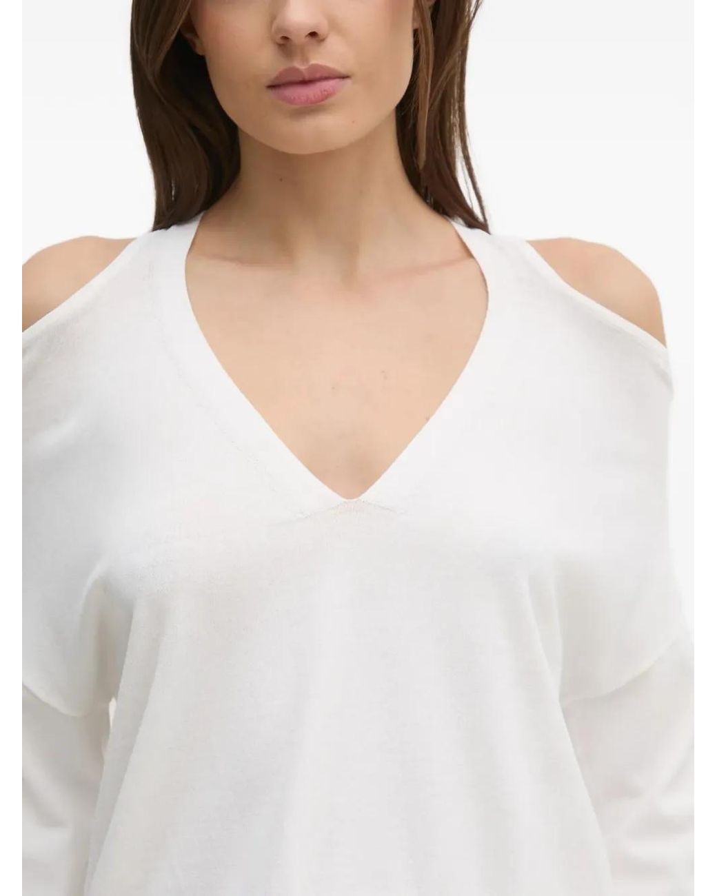 GAUDI White V-Neck Top