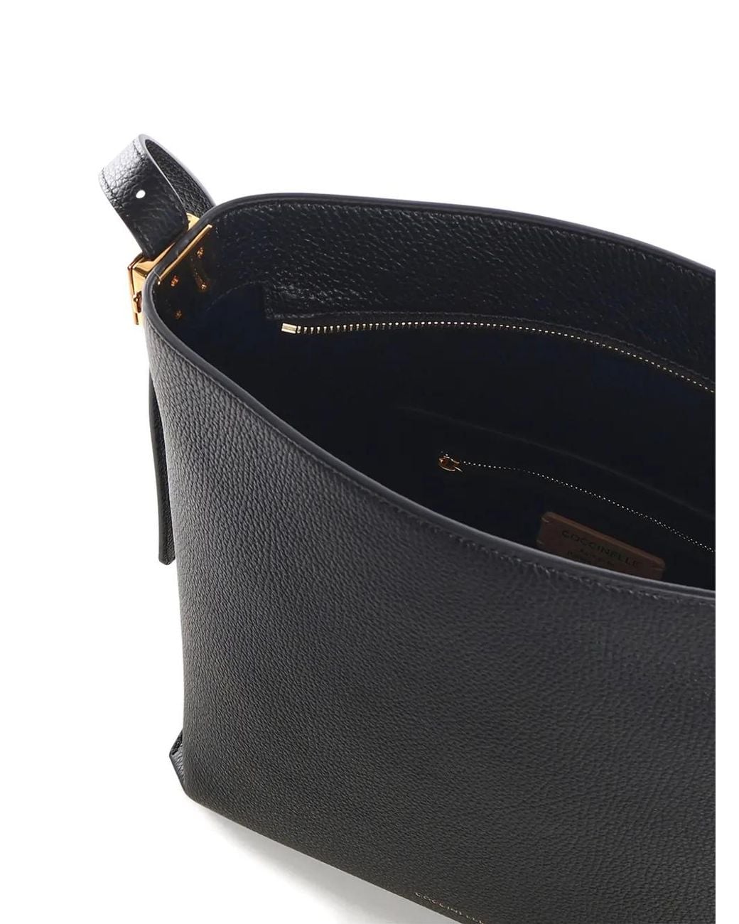 Coccinelle Black Detachable-Strap Leather Shoulder Bag