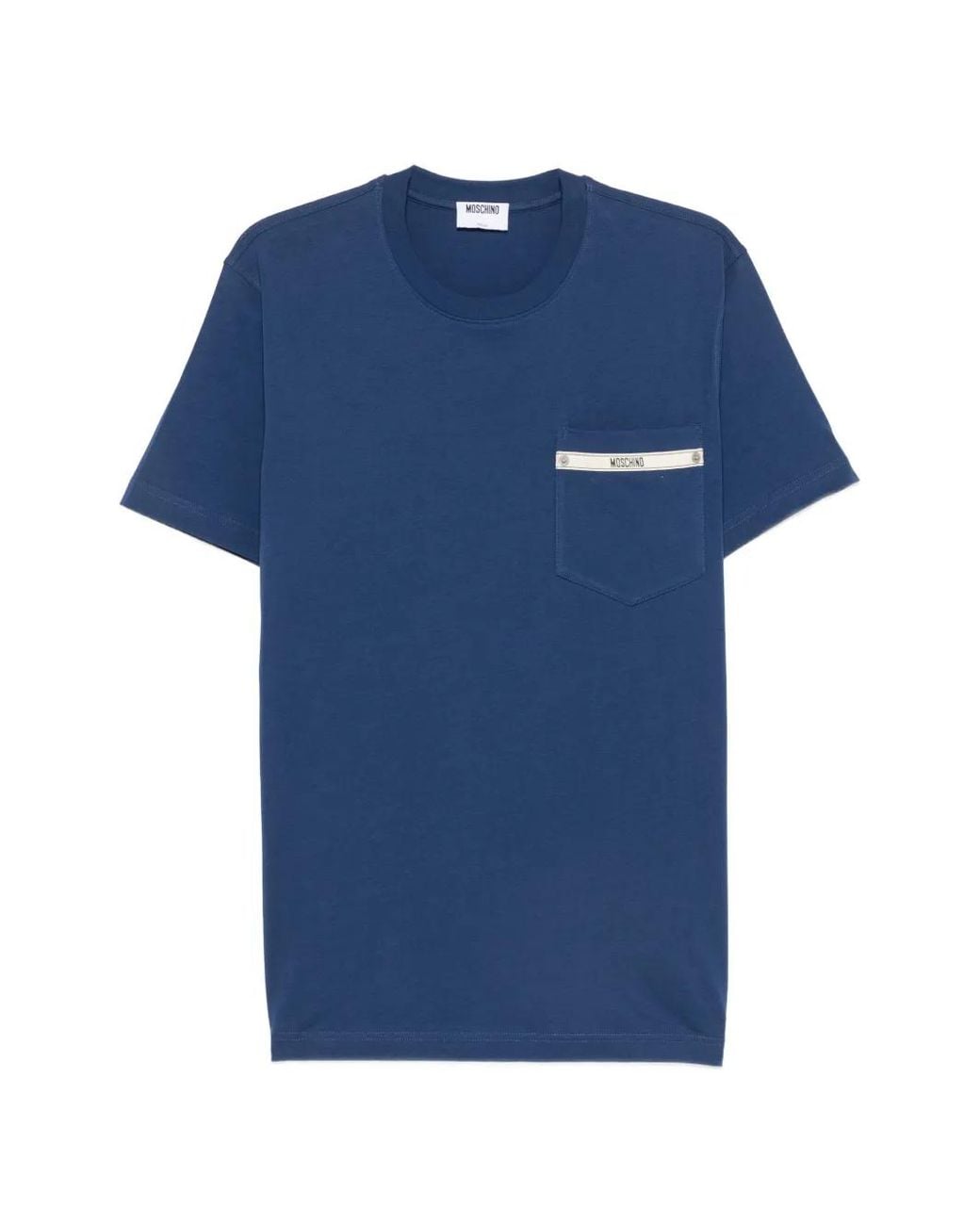 Moschino Blue Patch-Pocket T-Shirt for men