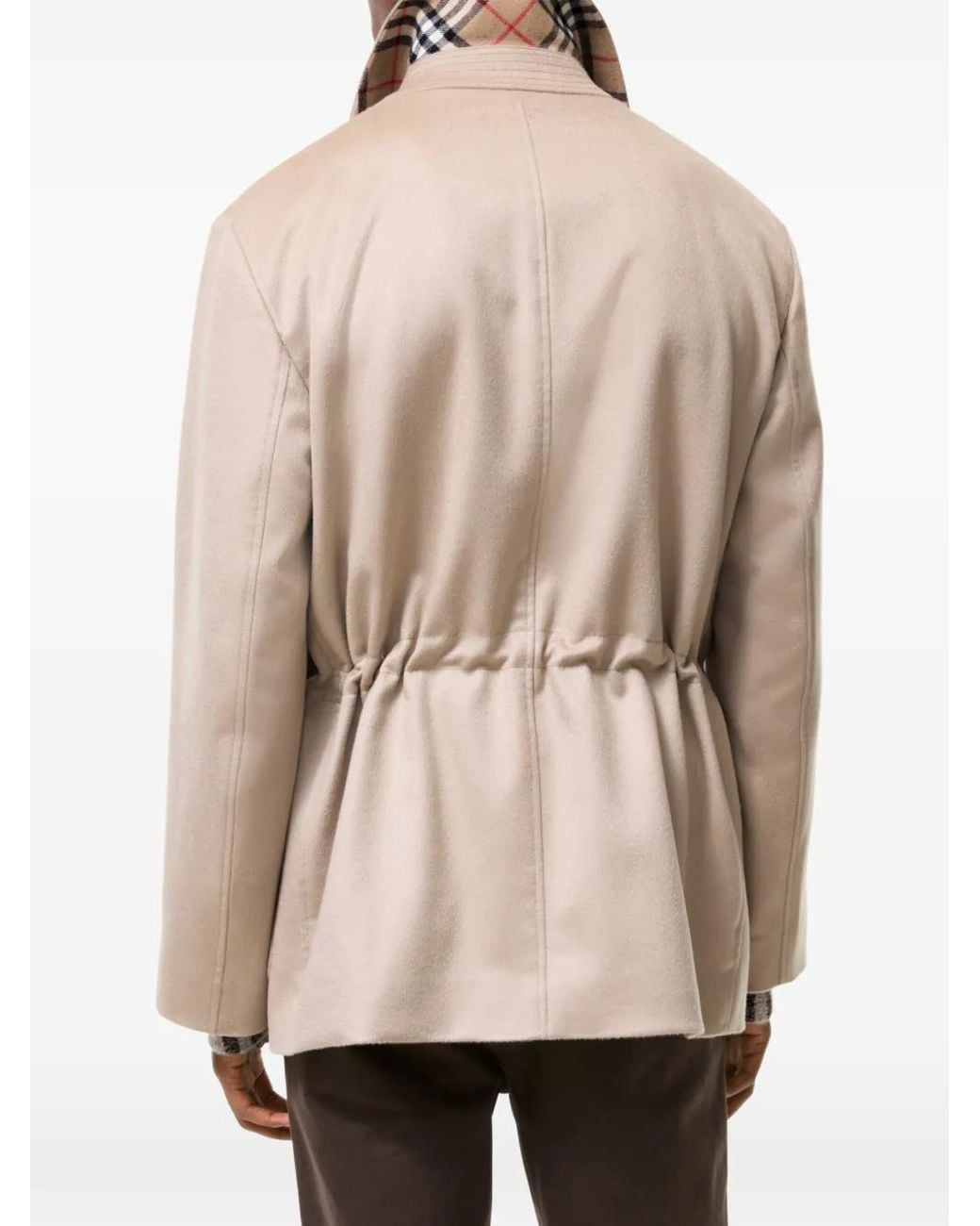 Burberry Natural Short Cashmere Scafell Car Coat for men