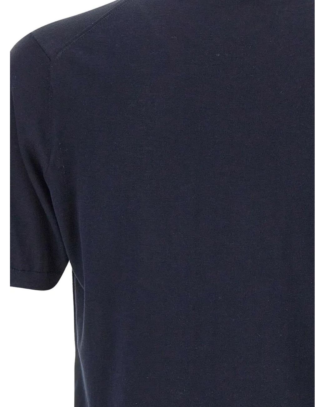 Kangra Blue Short-Sleeve Ribbed Sweater for men