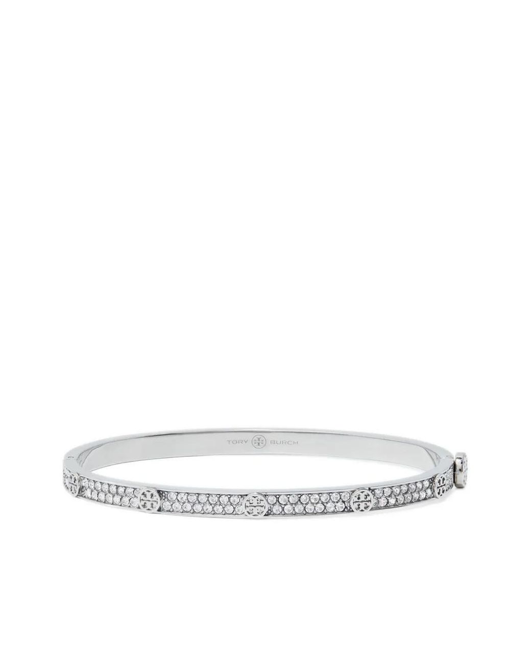 Tory Burch White -tone Miller Stud Crystal Bracelet
