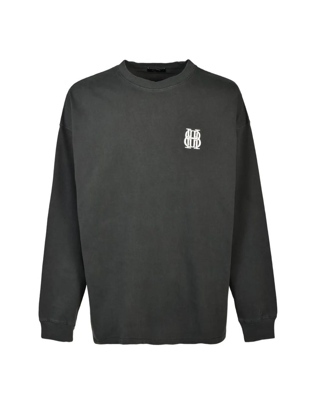 BREATH Gray Logo-Embroidered Long-Sleeve T-Shirt for men