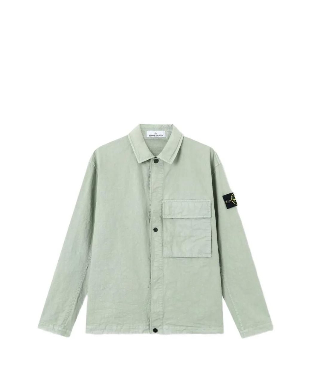 Stone Island Green 1200003 Organic-Look Nylon Panama-Tc Overshirt for men
