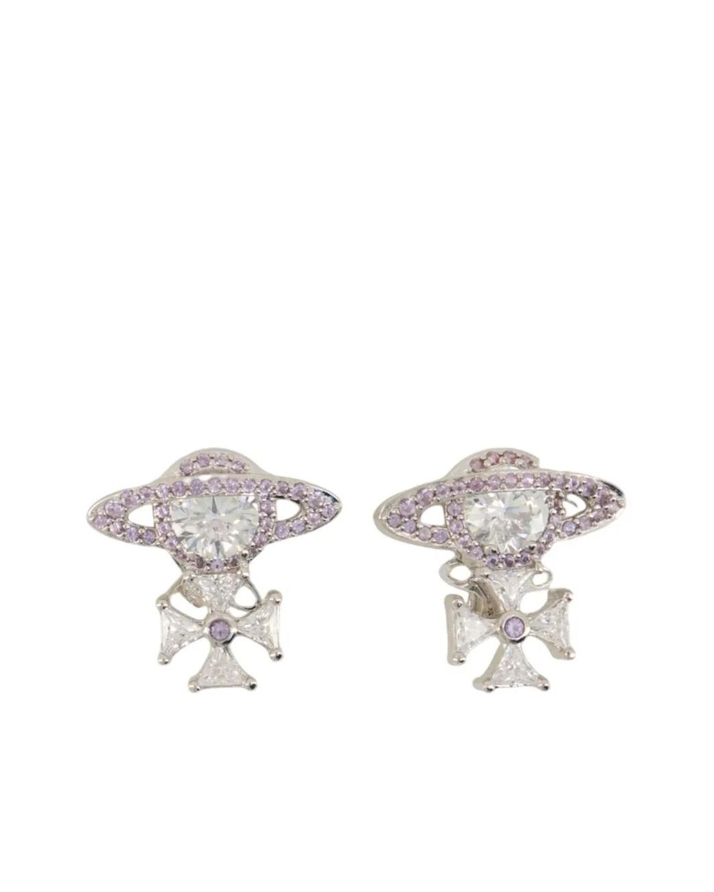 Vivienne Westwood White Mila Orb Earrings